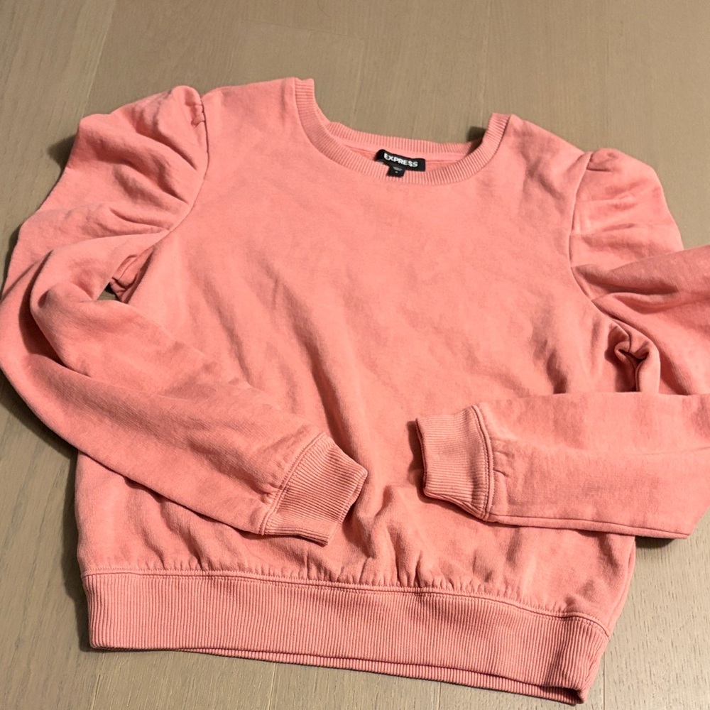 NWOT Express Coral Puff Sleeve Top